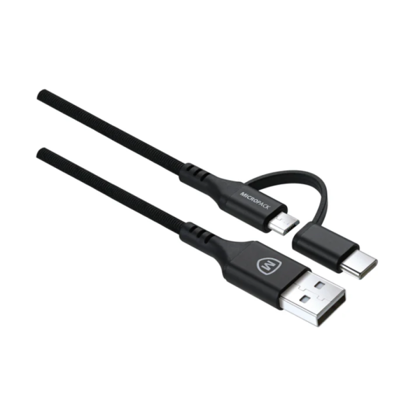 Micropack MC-AC13 Black Luxury Micro USB/ C Premium Cable