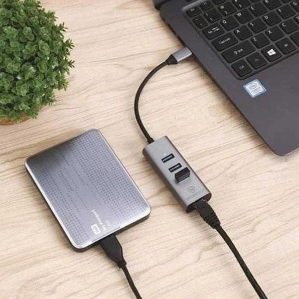 Micropack MDC-3AE USB-C to USB-A HUB with Ethernet - Image 2