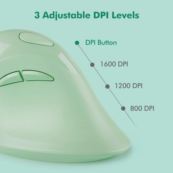 Micropack MP-V03W Ergo Lift Green Wireless Vertical Mouse - Image 5