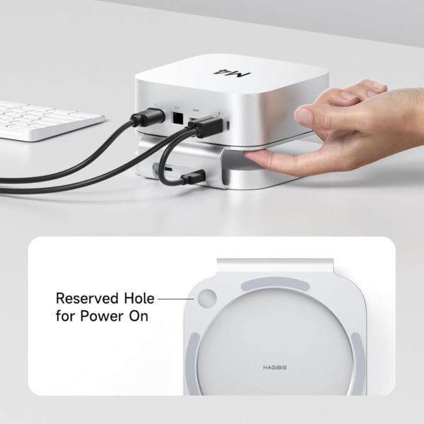 Hagibis Mac Mini M4/M4 Pro 3 in 1 Hub & Stand with M.2 SSD Enclosure Type-C Docking Station - Image 5