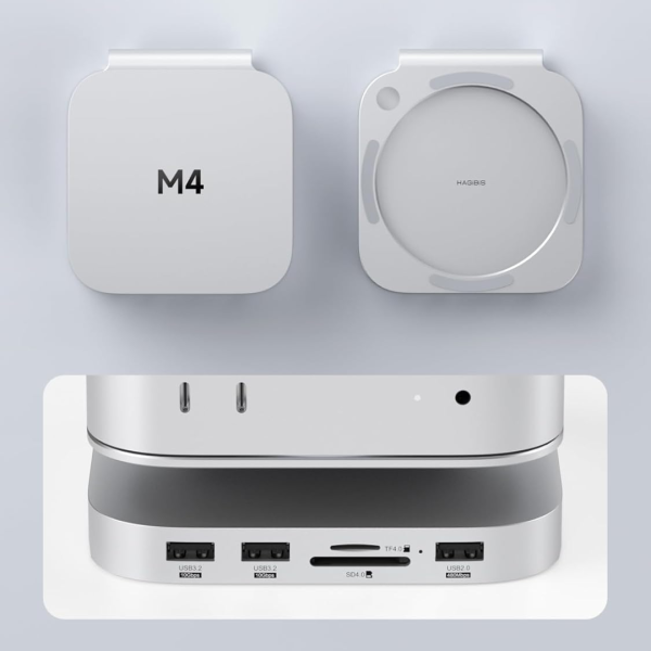 Hagibis Mac Mini M4/M4 Pro 3 in 1 Hub & Stand with M.2 SSD Enclosure Type-C Docking Station - Image 8