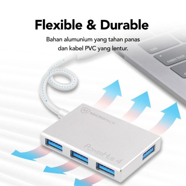 Micropack MDC 4A Type-C Male to Female USB HUB - Image 2
