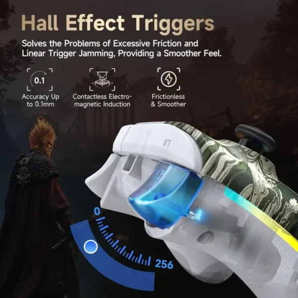 EasySMX X15 RGB Tri-Mode Wireless Controller with Dual Hall Joysticks and Dual Hall Triggers, Wukong Edition - Image 5