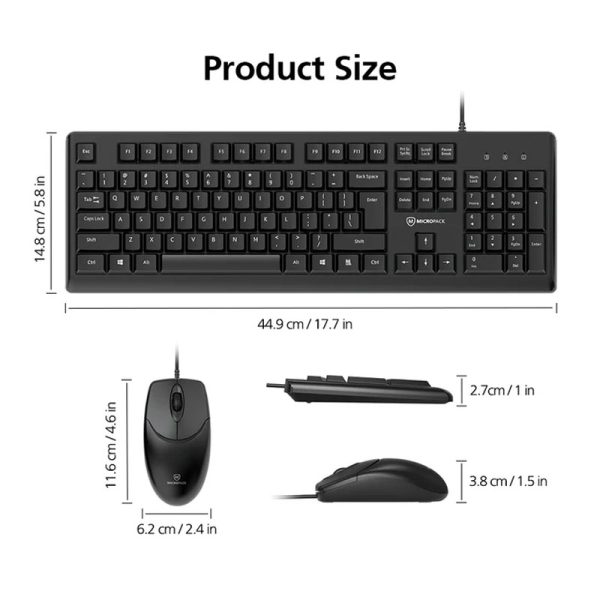 Micropack KM-2005 Classic Wired Keyboard and Mouse Combo - Image 2
