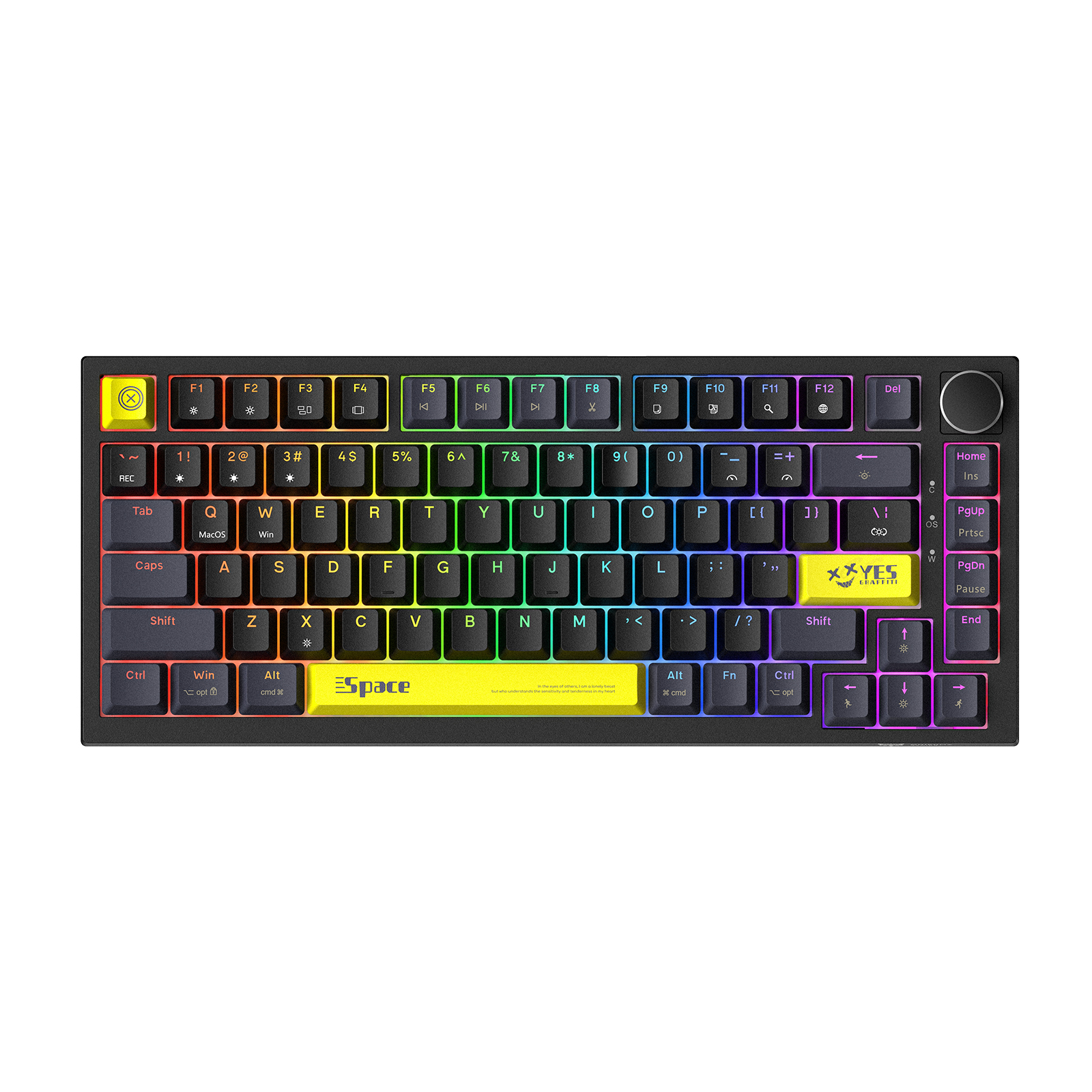 ONIKUMA G52 82 Keys RGB Wired Mechanical Keyboard, Black 13 ONIKUMA G52 82 Keys RGB Wired Mechanical Keyboard, Black - Image 13