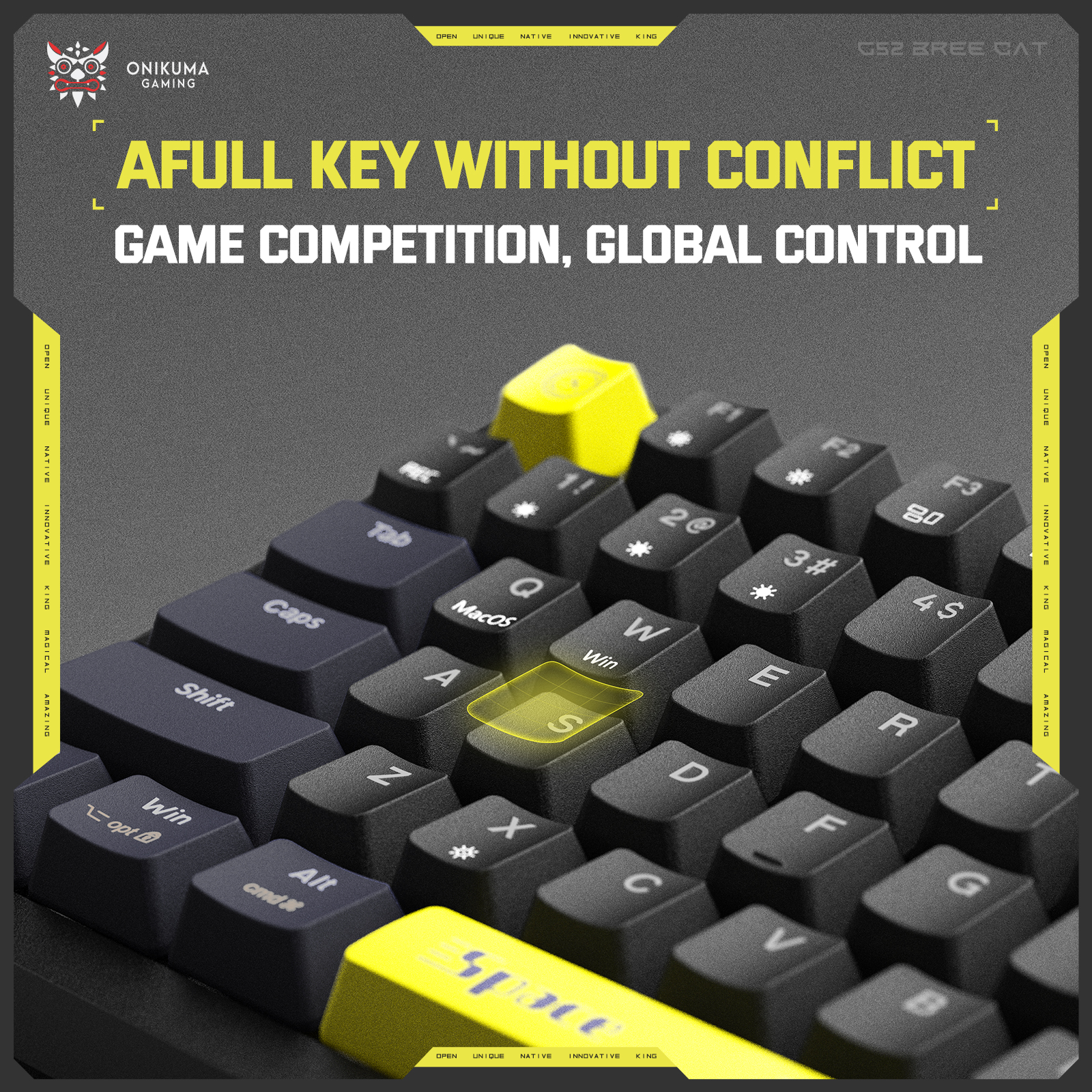 ONIKUMA G52 82 Keys RGB Wired Mechanical Keyboard, Black 11 ONIKUMA G52 82 Keys RGB Wired Mechanical Keyboard, Black - Image 11