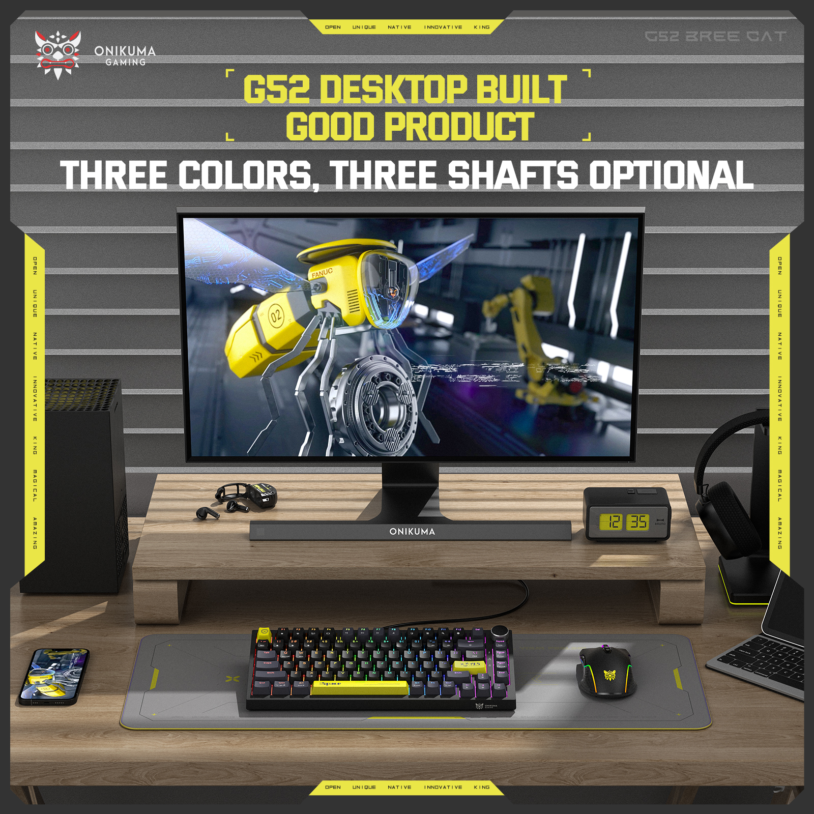 ONIKUMA G52 82 Keys RGB Wired Mechanical Keyboard, Black 12 ONIKUMA G52 82 Keys RGB Wired Mechanical Keyboard, Black - Image 12