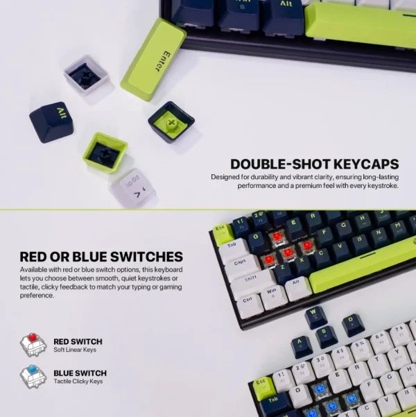 FANTECH ATOM63 MK874V2 MORI EDITION MECHANICAL GAMING KEYBOARD, Navy Blue - Image 7