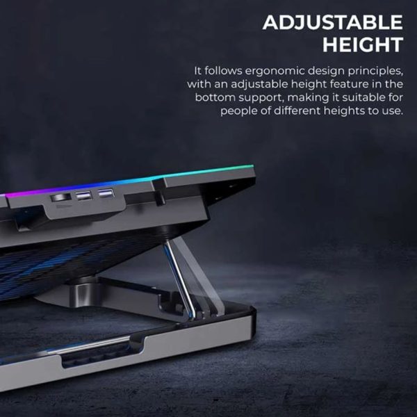 Havit Gamenote F2069 RGB Black Laptop Cooler with Mobile Holder - Image 3