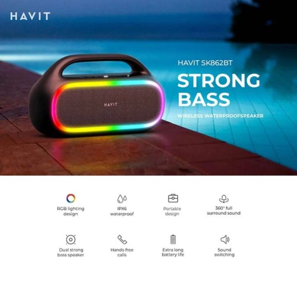 Havit SK862BT Bluetooth Portable Outdoor Speaker - Image 5