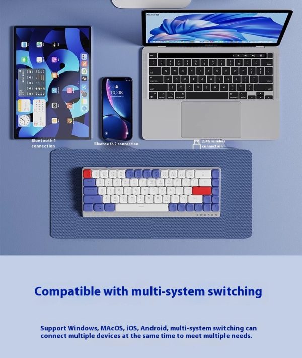 EWEADN MK68 Low Profile Tri-Mode Wireless Mechanical Keyboard - Image 12