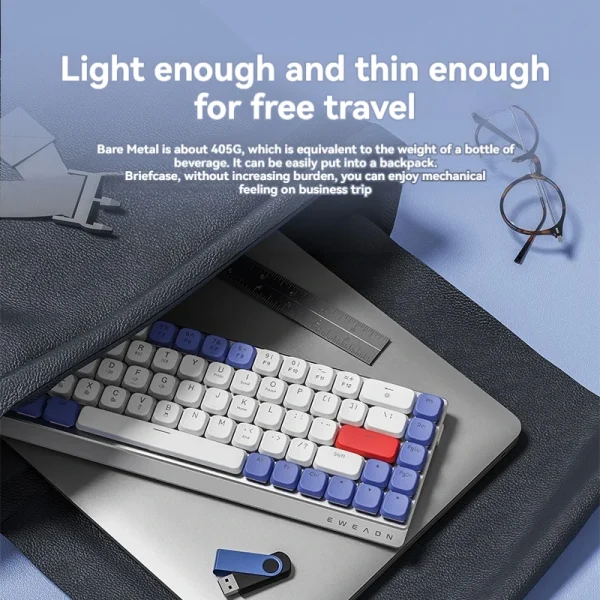 EWEADN MK68 Low Profile Tri-Mode Wireless Mechanical Keyboard - Image 8