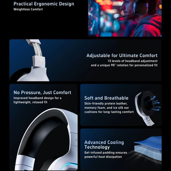 ATK Mercury M1 E-Sports Tri-mode Wireless Gaming Headset - Image 4