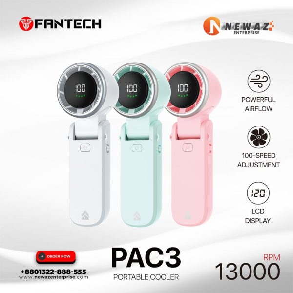 FANTECH PAC3 Portable 13000RPM RECHARGEABLE HANDHELD FAN - Image 2