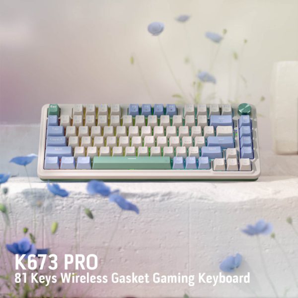 Redragon UCAL K673 PRO 75% Wireless Gasket RGB Mechanical Gaming Keyboard, Vintage White - Image 3