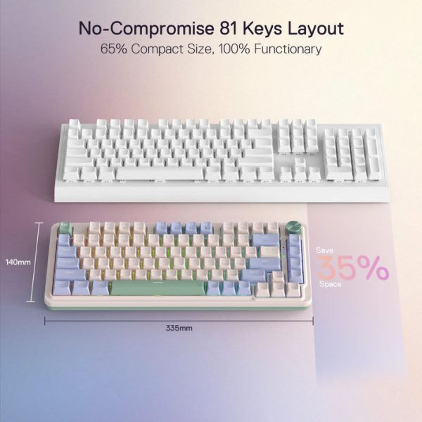 Redragon UCAL K673 PRO 75% Wireless Gasket RGB Mechanical Gaming Keyboard, Vintage White - Image 6