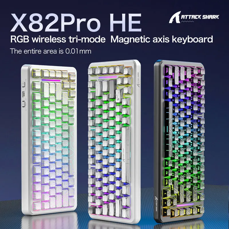 ATTACK SHARK X82PRO HE Tri-Mode Wireless Rapid Trigger Gaming Keyboard, Comic 8 ATTACK SHARK X82PRO HE Tri-Mode Wireless Rapid Trigger Gaming Keyboard, Comic - Image 8