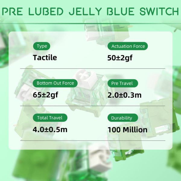 Attack Shark Jelly Green Factory Lubed Switches - Image 2