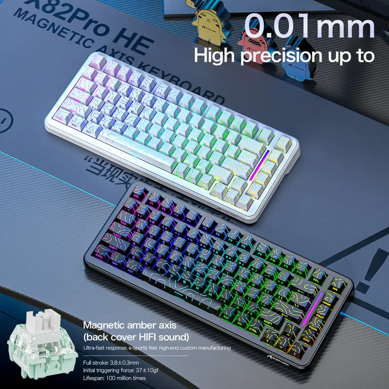 ATTACK SHARK X82PRO HE Tri-Mode Wireless Rapid Trigger Gaming Keyboard, Comic 10 ATTACK SHARK X82PRO HE Tri-Mode Wireless Rapid Trigger Gaming Keyboard, Comic - Image 10