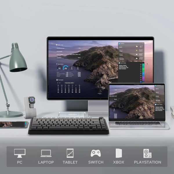AULA F75 MAX Tri-Mode Wireless Gasket Mechanical Keyboard with TFT Screen and Knob, Black Gradient - Image 13