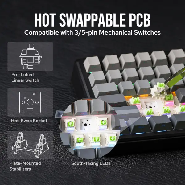 AULA F75 MAX Tri-Mode Wireless Gasket Mechanical Keyboard
