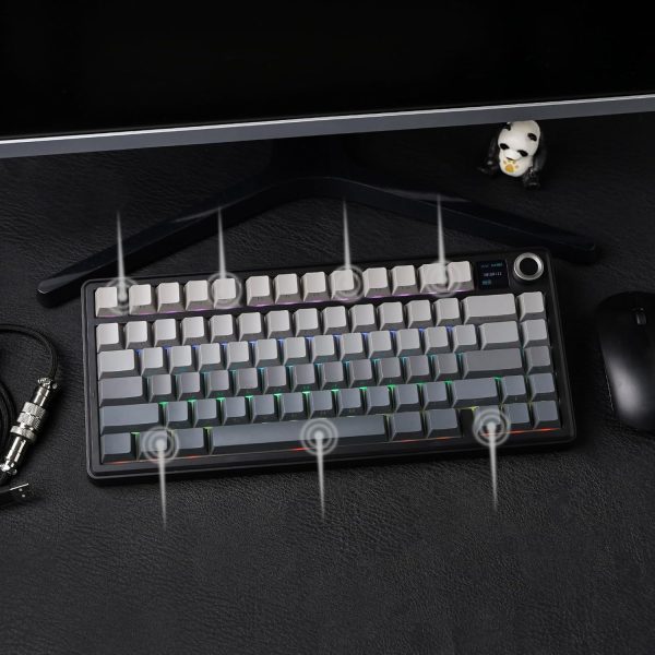 AULA F75 MAX Tri-Mode Wireless Gasket Mechanical Keyboard with TFT Screen and Knob, Black Gradient - Image 16