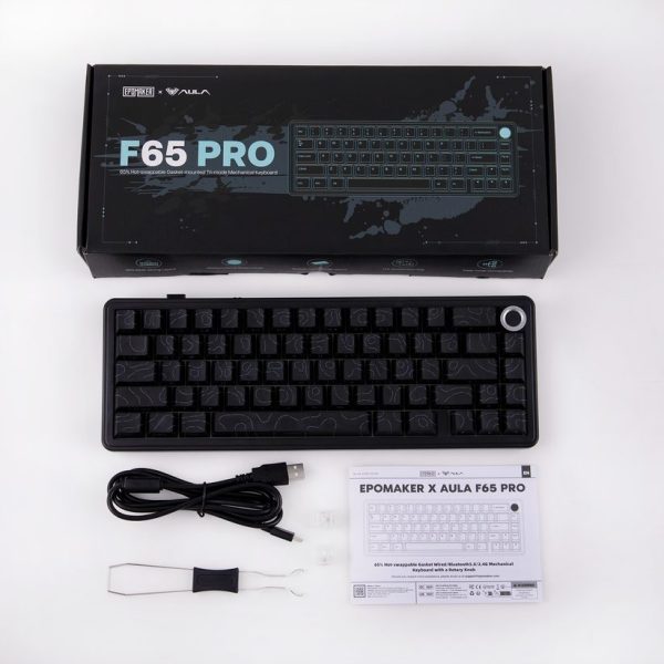 AULA F65 Pro Tri-Mode Wireless Gasket Mechanical Keyboard, Black - Image 10