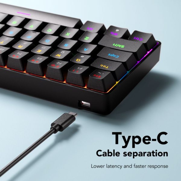 Sunsonny N-J6PRO Hot-Swappable Wired Mechanical Keyboard, Black - Image 6
