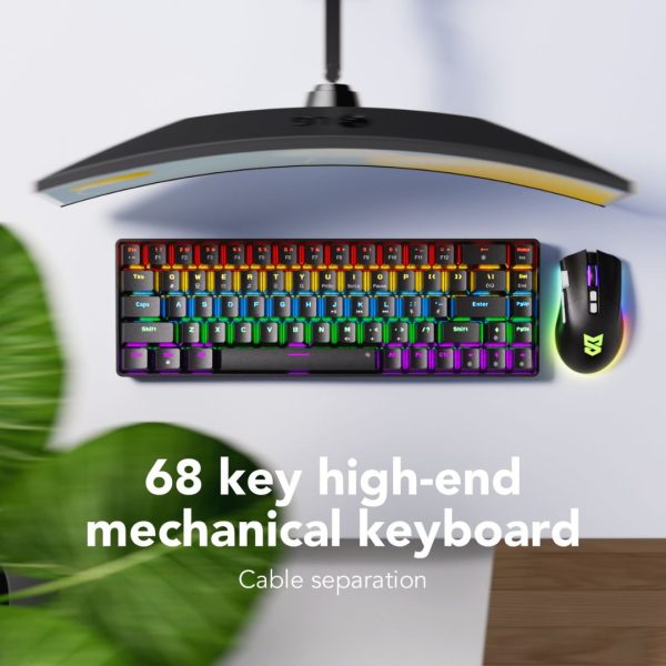 Sunsonny N-J6PRO Hot-Swappable Wired Mechanical Keyboard, Black - Image 7