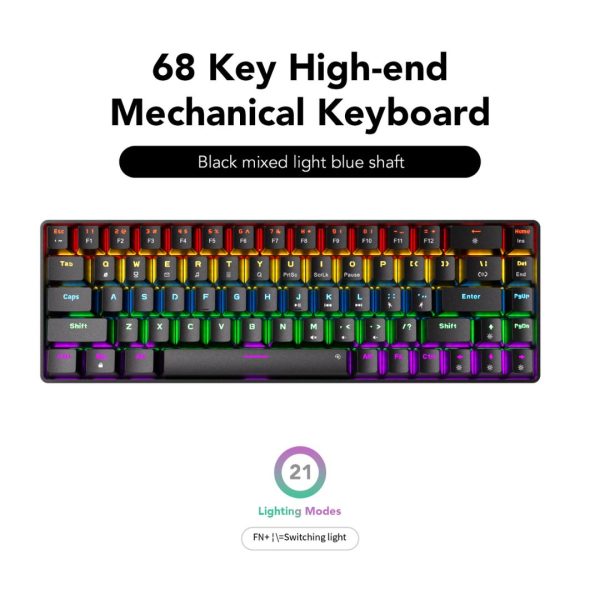 Sunsonny N-J6PRO Hot-Swappable Wired Mechanical Keyboard, Black - Image 8