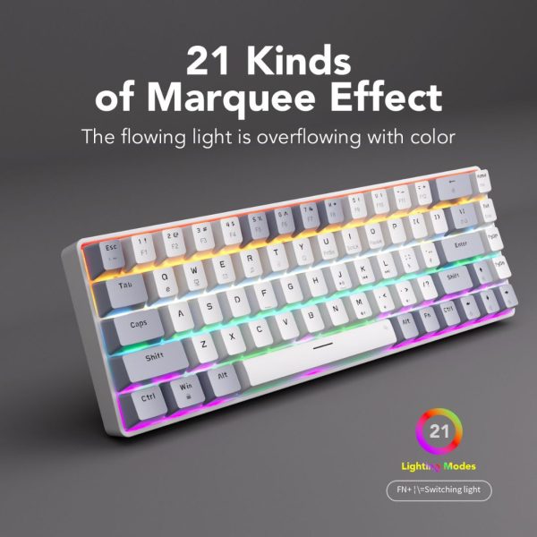 Sunsonny N-J6PRO Hot-Swappable Wired Mechanical Keyboard, Dark And Light Gray - Image 3