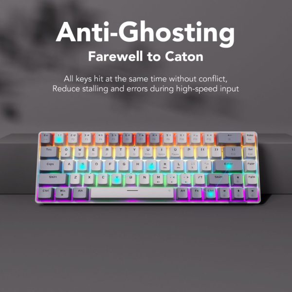 Sunsonny N-J6PRO Hot-Swappable Wired Mechanical Keyboard, Dark And Light Gray - Image 4