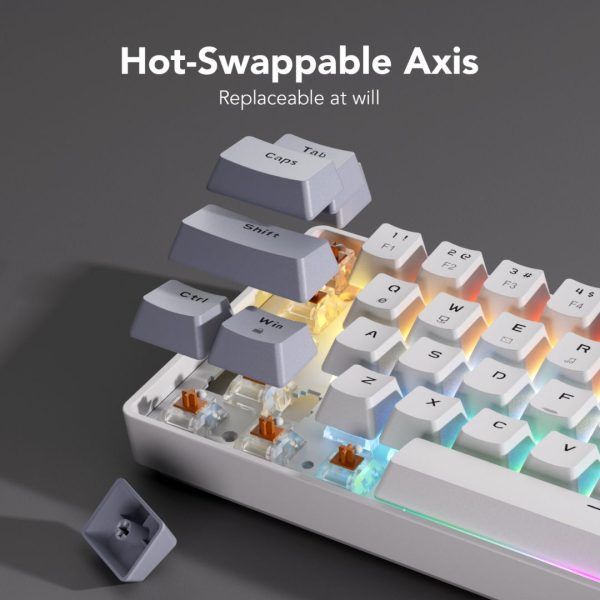 Sunsonny N-J6PRO Hot-Swappable Wired Mechanical Keyboard, Dark And Light Gray - Image 5
