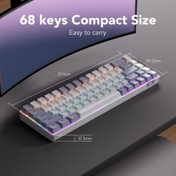 Sunsonny N-J6PRO Hot-Swappable Wired Mechanical Keyboard, Dark And Light Gray - Image 7