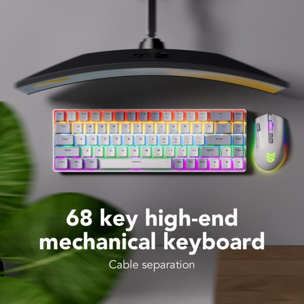 Sunsonny N-J6PRO Hot-Swappable Wired Mechanical Keyboard, Dark And Light Gray - Image 2