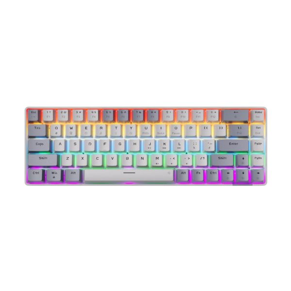 Sunsonny N-J6PRO Hot-Swappable Wired Mechanical Keyboard, Dark And Light Gray