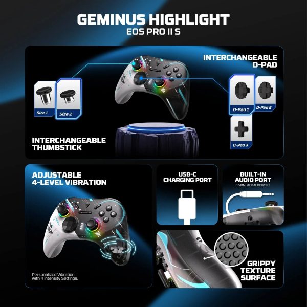 FANTECH EOS PRO II WGP15V2S WIRELESS GAMEPAD, GEMINUS BLACK - Image 8