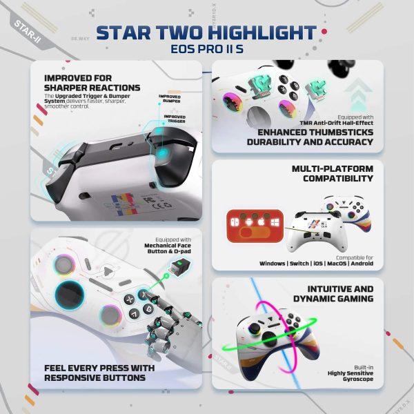 FANTECH EOS PRO II WGP15V2S WIRELESS GAMEPAD, STAR TWO WHITE - Image 4