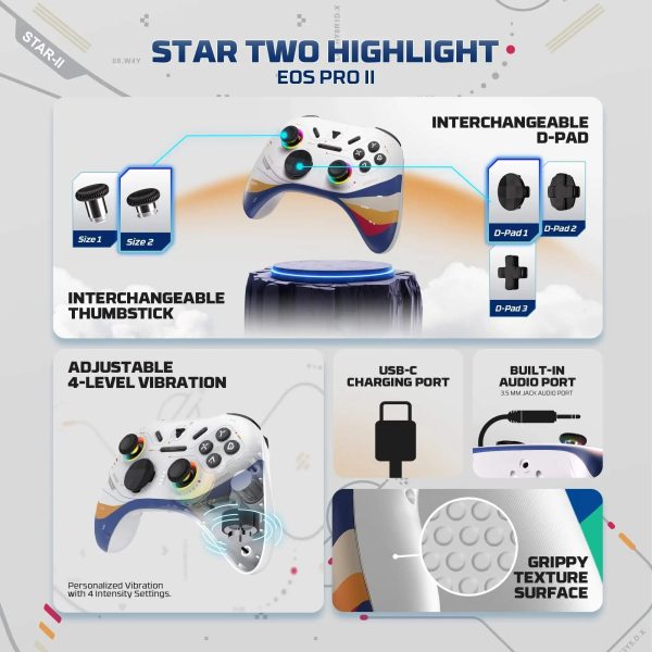 FANTECH EOS PRO II WGP15V2S WIRELESS GAMEPAD, STAR TWO WHITE - Image 6