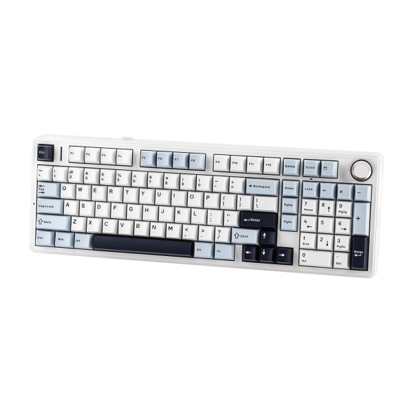 AULA F99 PRO Tri-Mode Wireless Gasket-Mounted Mechanical Keyboard with Knob, White Blue - Image 6
