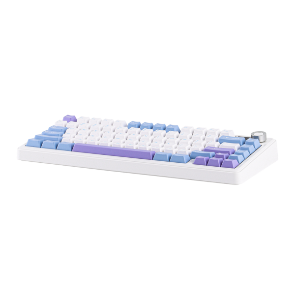 AULA F75 MAX Tri-Mode Wireless Gasket Mechanical Keyboard with TFT Screen and Knob, White Blue - Image 4