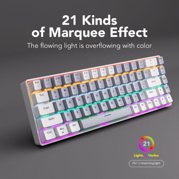 Sunsonny N-J6PRO Hot-Swappable Wired Mechanical Keyboard, Light And Dark Gray - Image 8