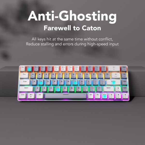 Sunsonny N-J6PRO Hot-Swappable Wired Mechanical Keyboard, Light And Dark Gray - Image 2
