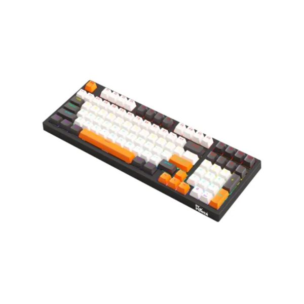 PC POWER K98 Gaming RGB Mechanical Keyboard, (BLACK & WHITE +ORANGE)
