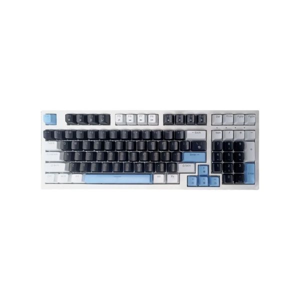 PC POWER K98 Gaming RGB Mechanical Keyboard (White & Black+Blue)
