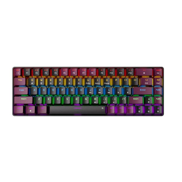 Sunsonny N-J6PRO Hot-Swappable Wired Mechanical Keyboard, Red and Black