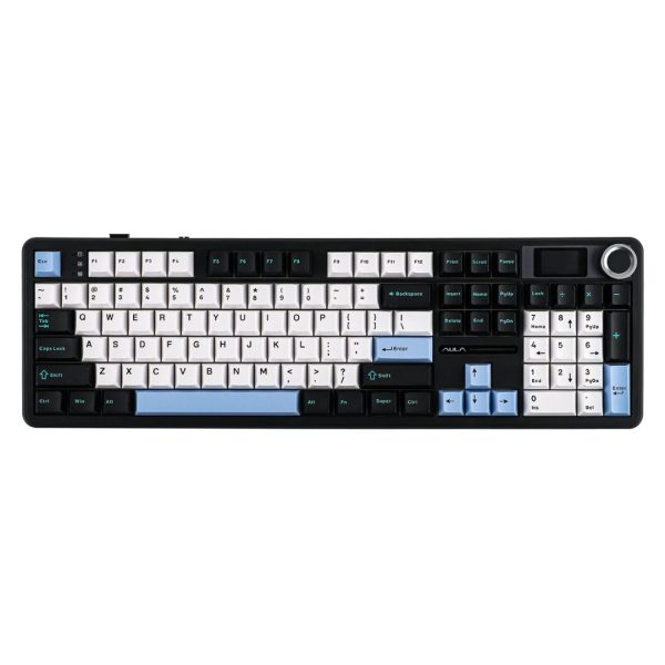AULA F108 PRO Tri-Mode Wireless Hot-Swappable Mechanical Keyboard, Black White