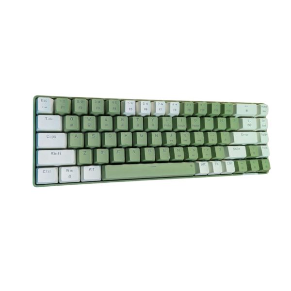 Sunsonny NJ6 PRO Hot-Swappable Wired Mechanical Keyboard, White And Green