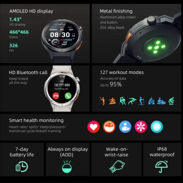 QCY Watch Active GX Smart Watch, Grey - Image 5