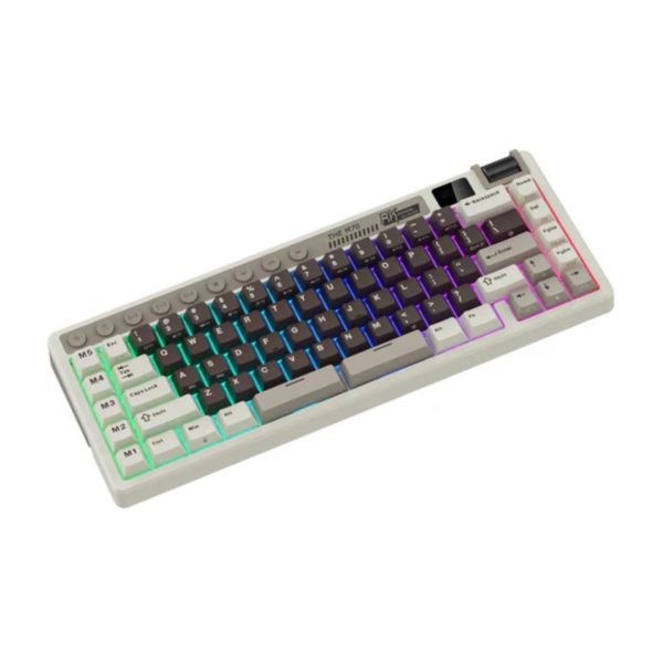 ROYAL KLUDGE RK M70 Tri-Mode Wireless With TFT Screen Gasket Mounted Mechanical Keyboard, Mocha Grey - Image 5